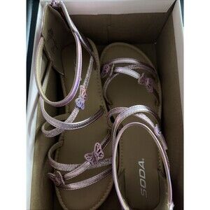 Soda Kids Pink Sandals Size 5 New W Box